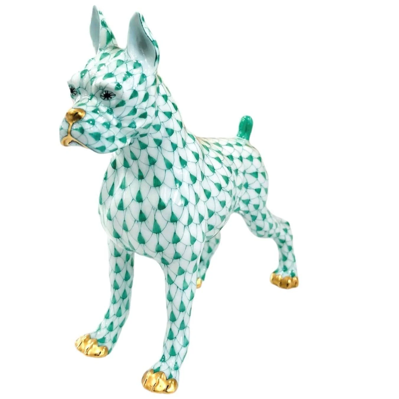 Herend Boxer Fishnet Figurine - Image 2