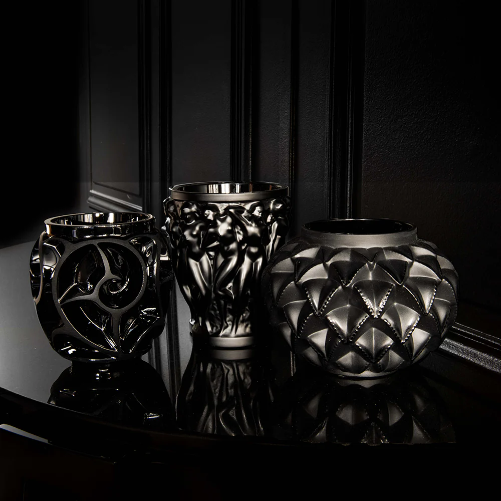 Lalique Bacchantes Small Vase, Black - Image 2