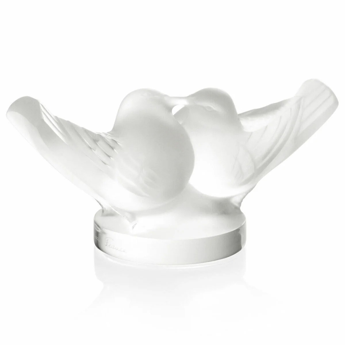Lalique Two Lovebirds Sculpture, Clear
