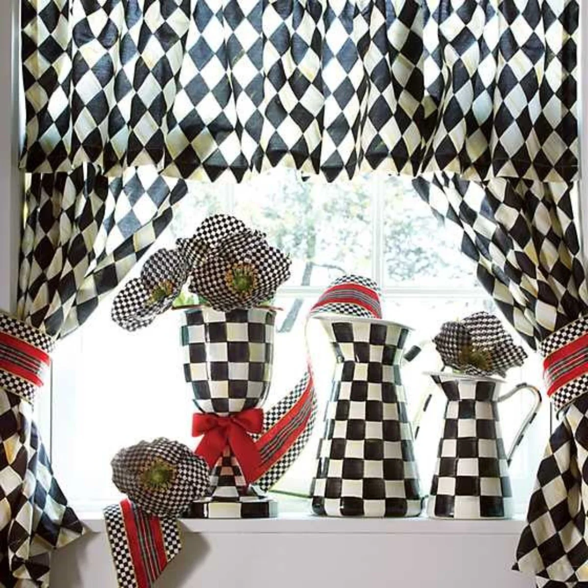 MacKenzie-Childs Courtley Check Practical Medium Pitcher - Image 2