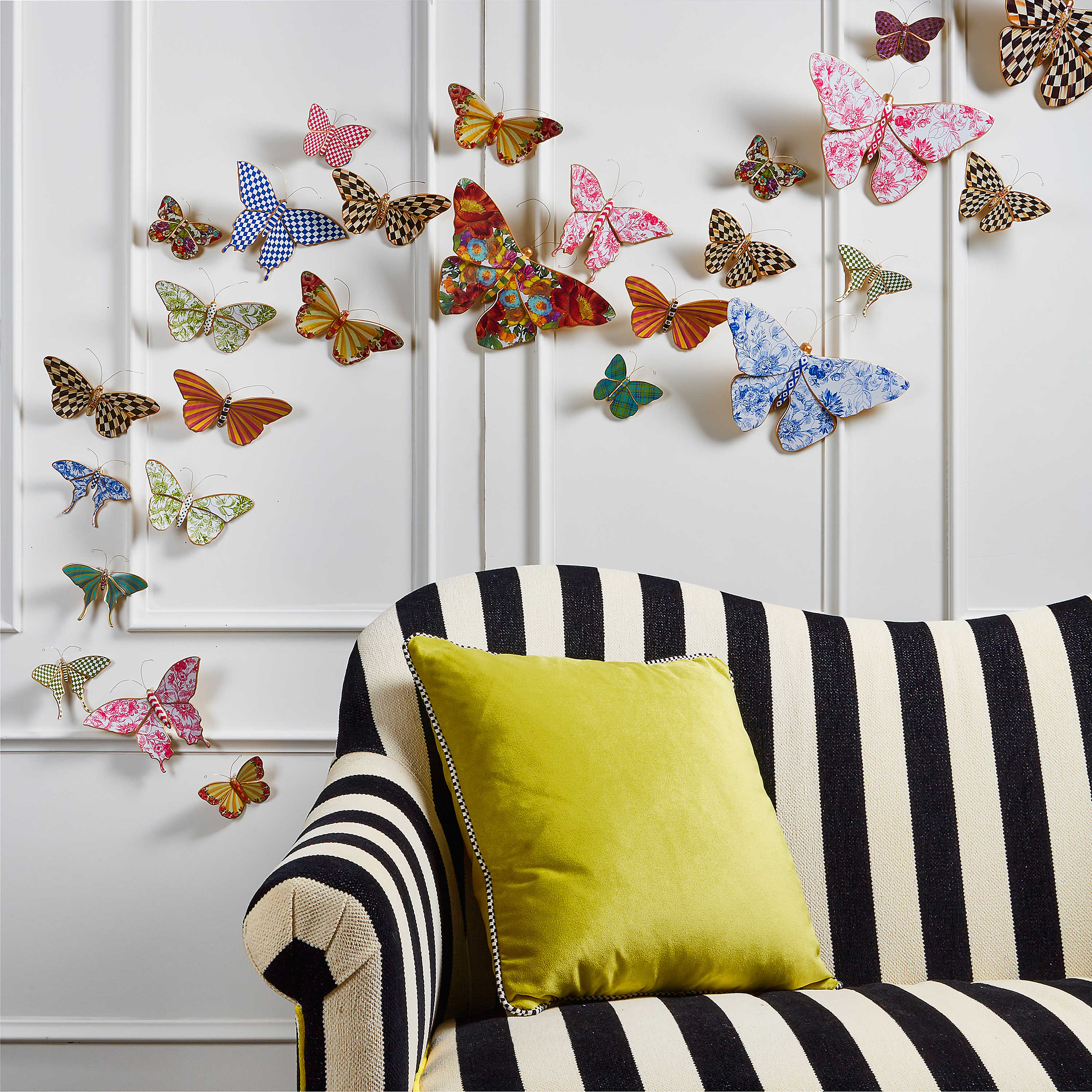 MacKenzie-Childs Courtly Check Butterfly Duo Wall Decor - Image 2