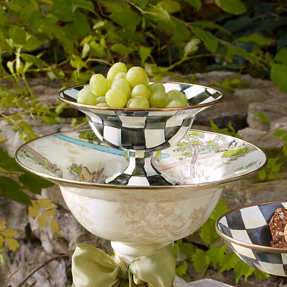 MacKenzie-Childs Courtly Check Enamel Compote - Small - Image 2