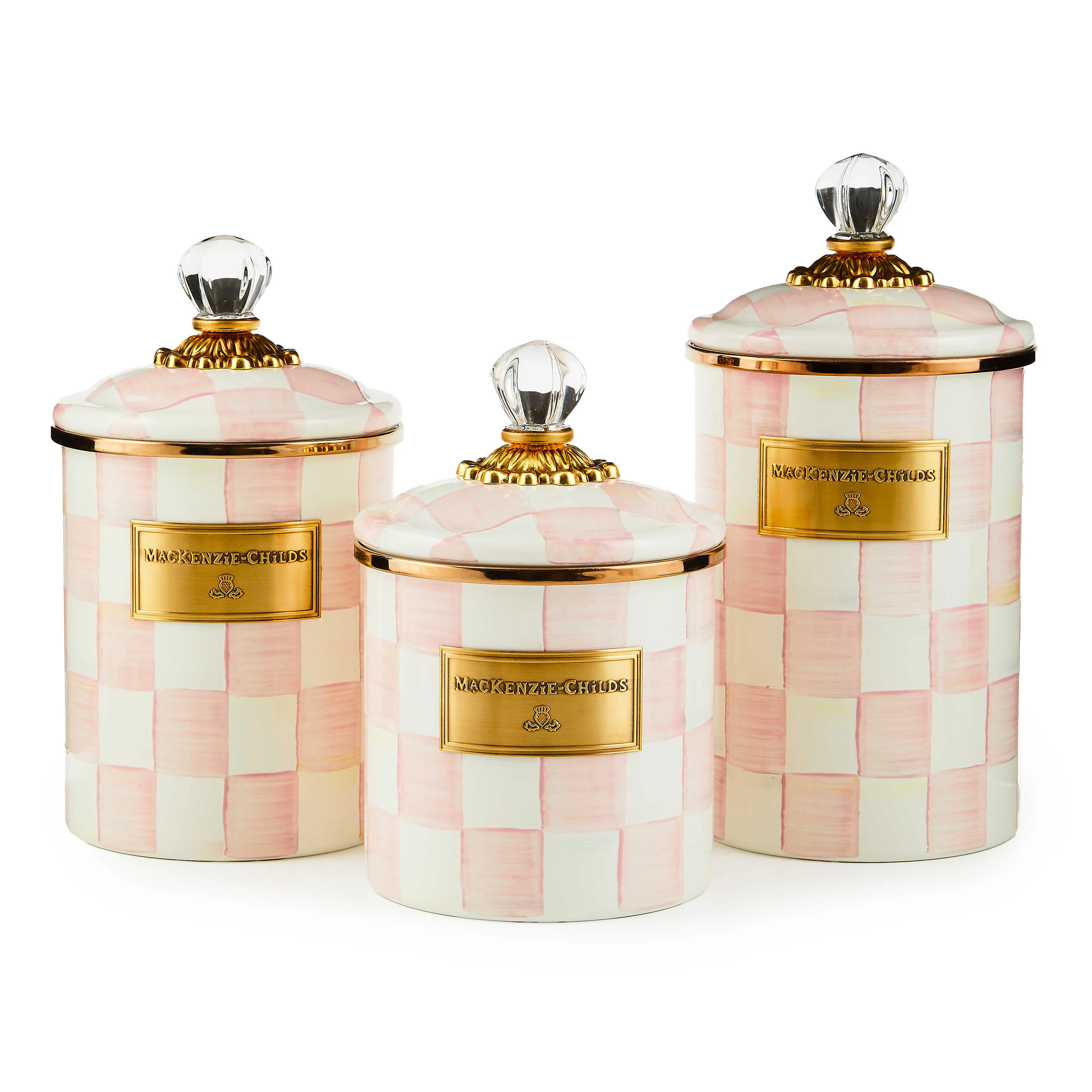 MacKenzie-Childs Rosy Check Enamel Canister - Large - Image 3