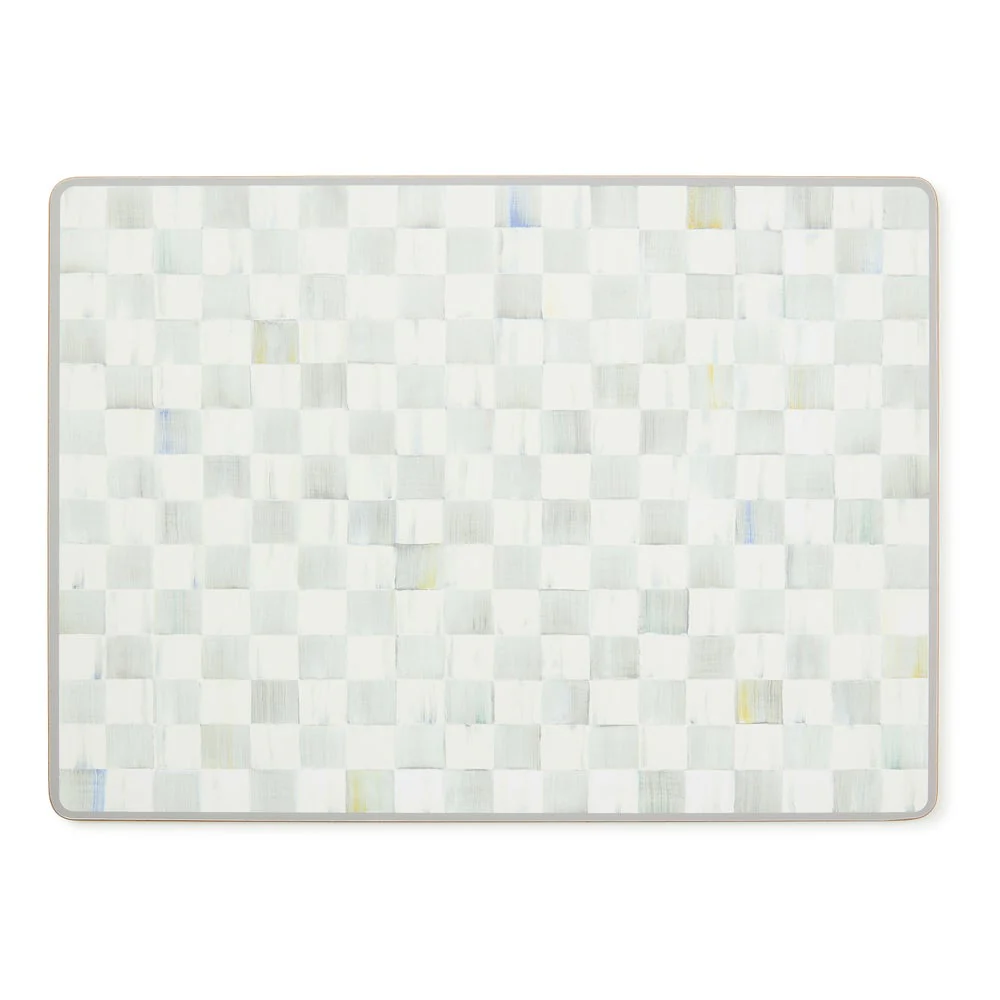 MacKenzie-Childs Sterling Check Cork Back Placemats, Set of 4