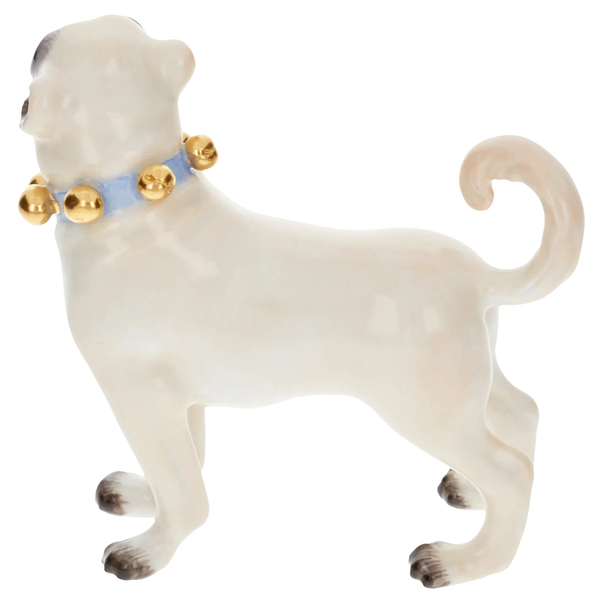 Meissen Dog Figurine Pug Dog with Bells - Image 3