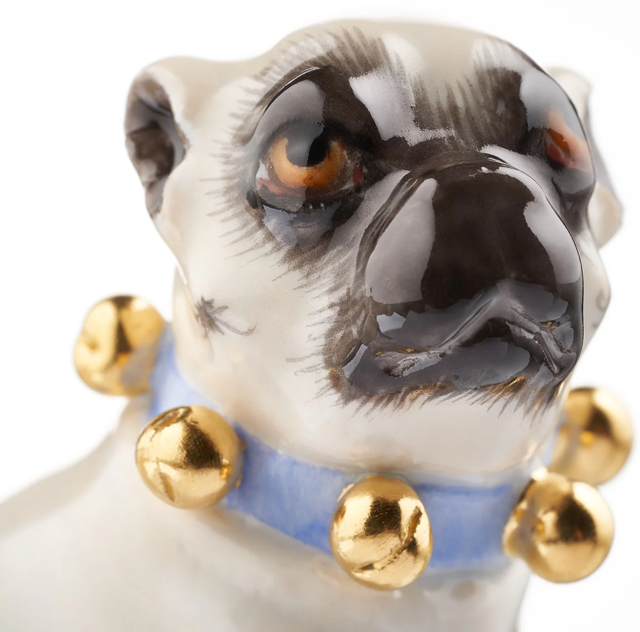 Meissen Dog Figurine Pug Dog with Bells - Image 4
