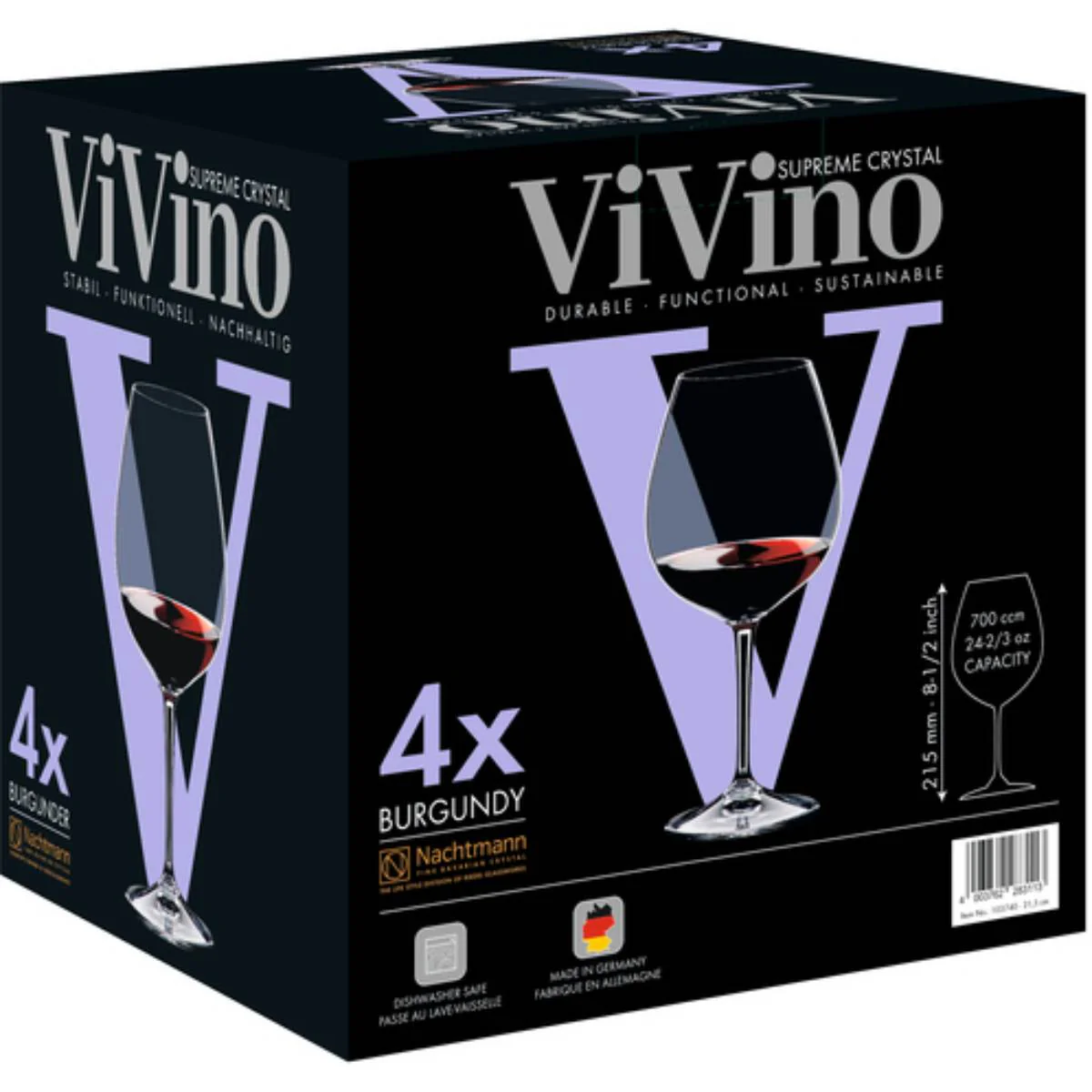 Nachtmann ViVino Burgundy Glass, Set of 4 - Image 3