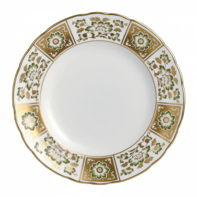 Royal Crown Derby - Derby Panel Green Plate (8.5in/21.65cm)