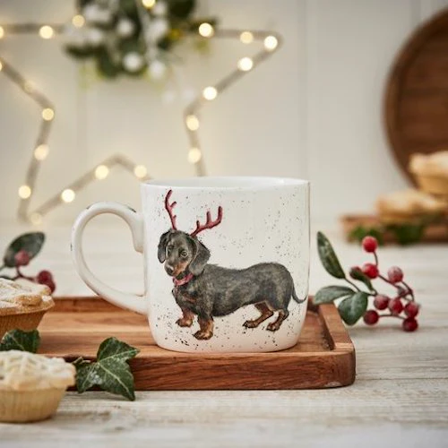 Royal Worcester Wrendale Designs Dachshund Snow Mug - Image 3