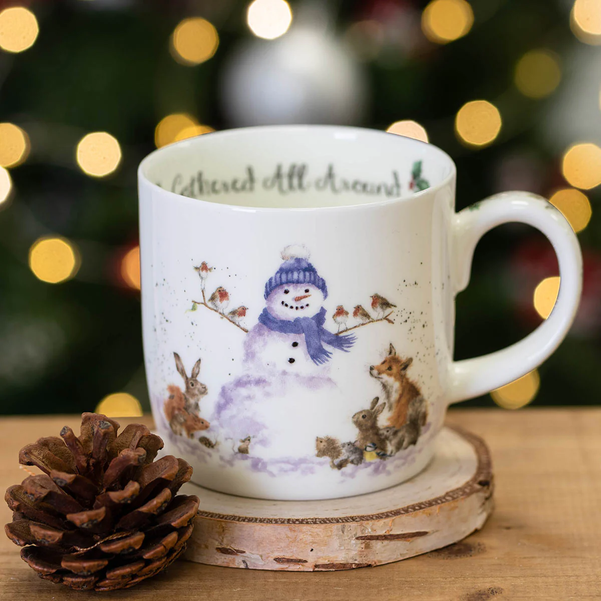 Royal Worcester Wrendale Designs Gathered All Around Snowman Mug - Image 3