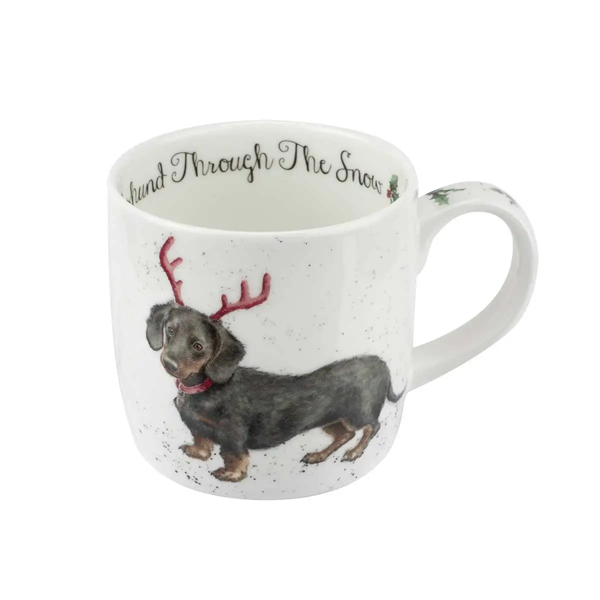 Royal Worcester Wrendale Designs Mug & Coaster Dachshund Through the Snow - Image 3