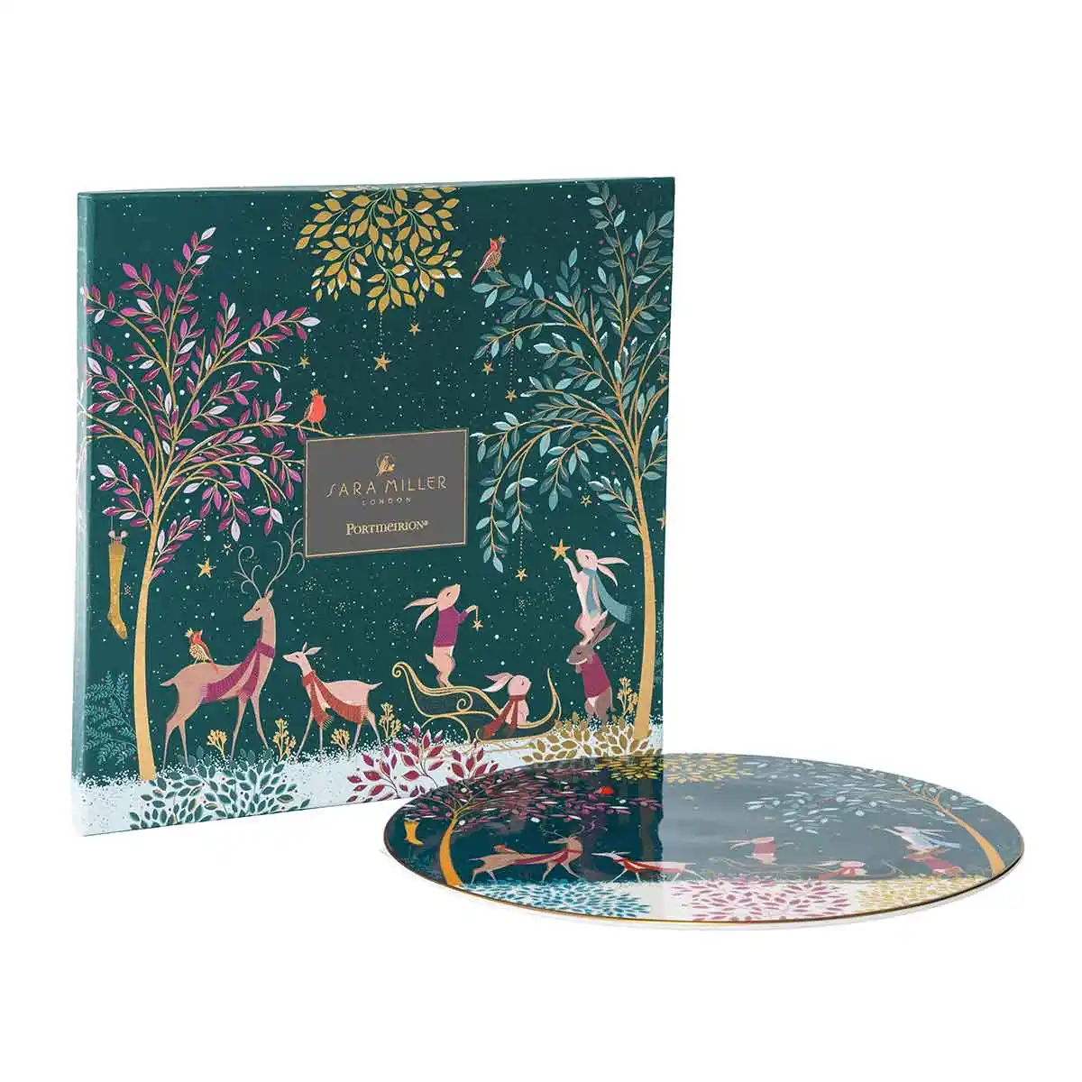 Portmeirion Sara Miller Woodland Tales Serving Plate - Deer & Robin - Image 4