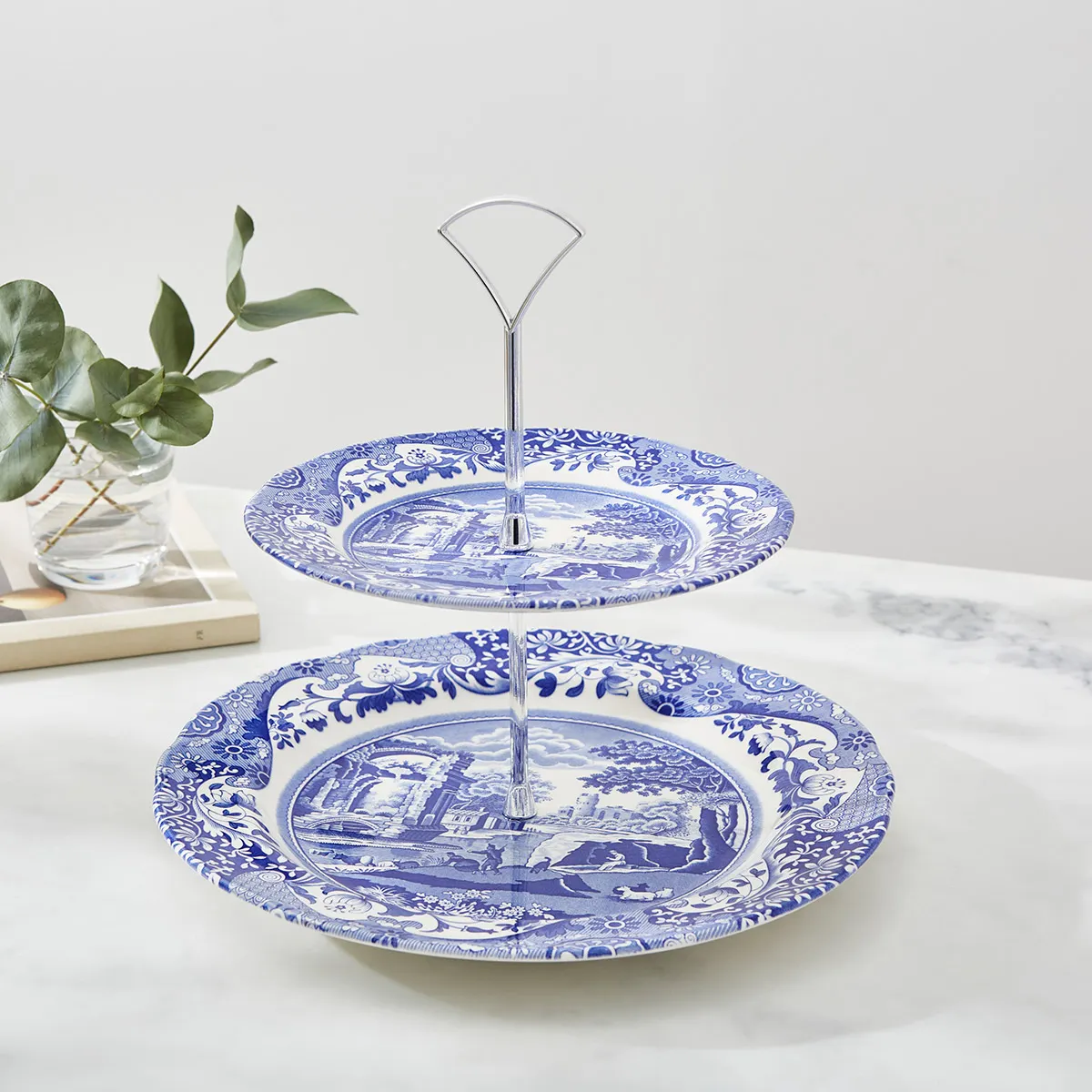 Spode Blue Italian 2-Tier Cake Stand - Image 2