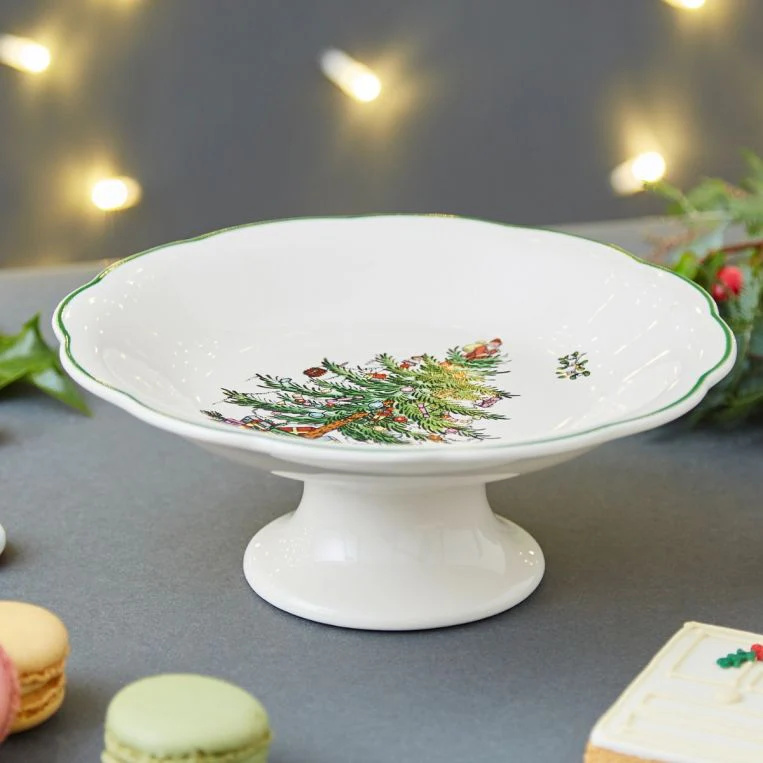 Spode Christmas Tree Sculpted Footed Candy Dish - Image 3