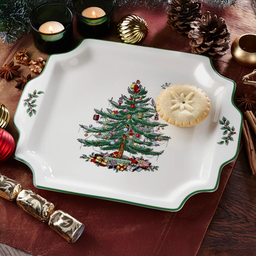 Spode Christmas Tree Square Handled Platter - Image 2