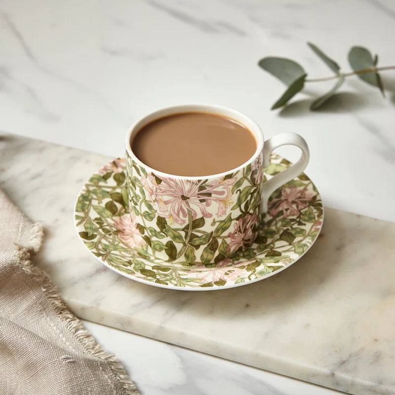 Spode Morris & Co Teacup & Saucer - Honeysuckle - Image 2