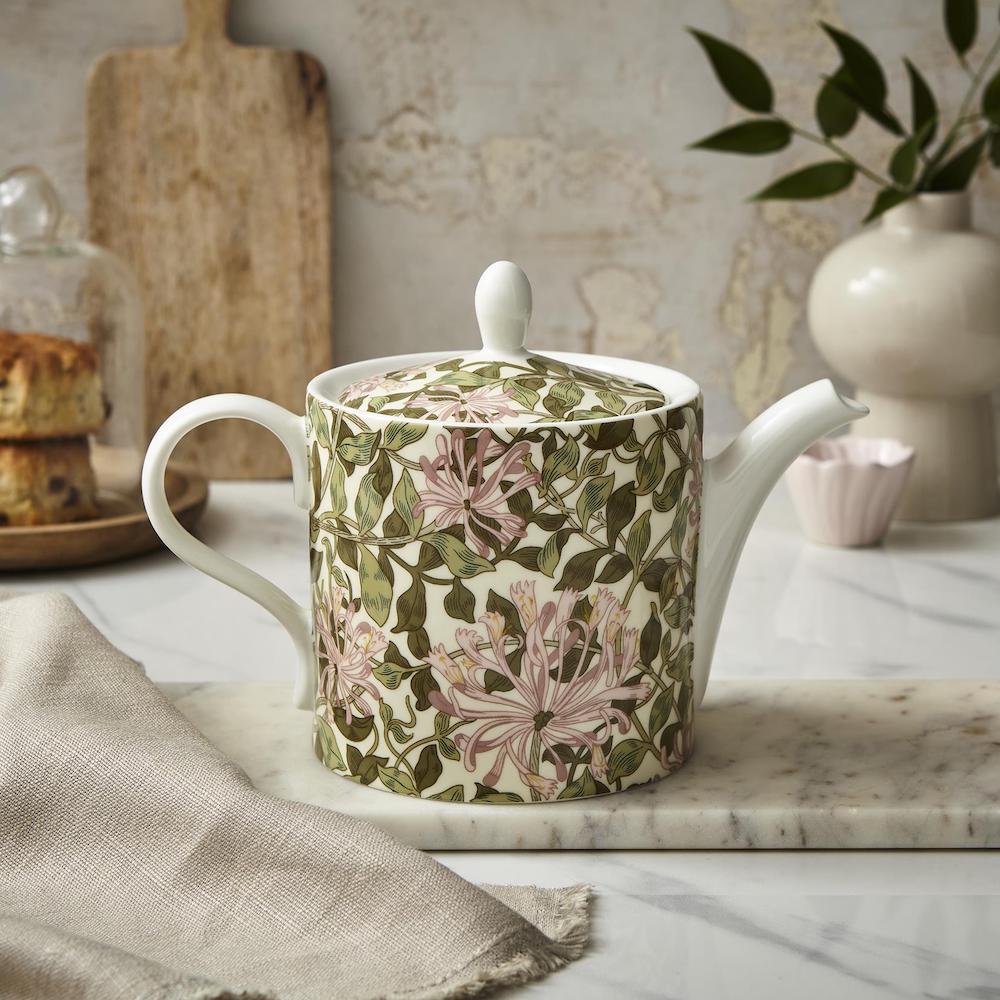 Spode Morris & Co Teapot 2pt - Honeysuckle - Image 2