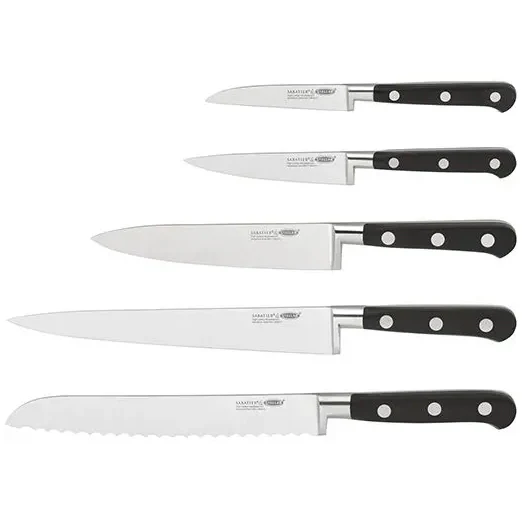 Stellar Sabatier IS 5 Piece Knife Block Set, Wood - Image 4