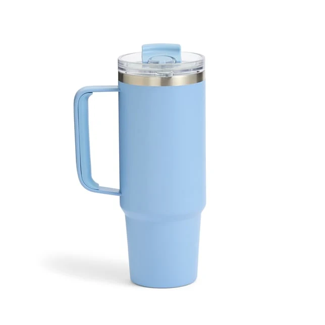 Wedgwood Classic Jasper Blue Tumbler with Straw - Image 2