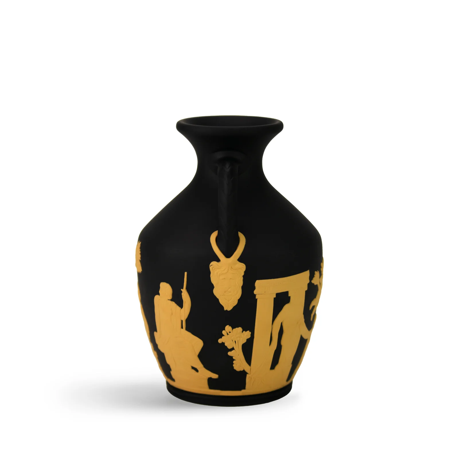 Wedgwood Iconic Portland Jasper Small Vase, Black/Cane - Image 3
