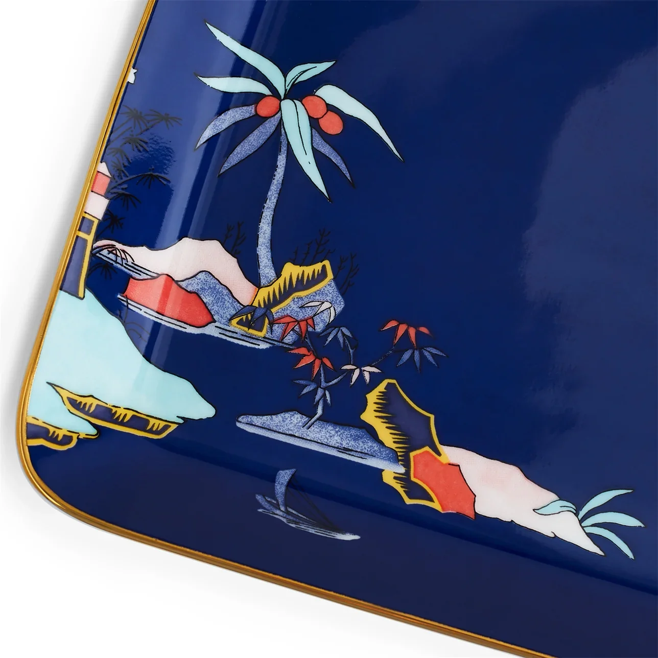 Wedgwood Wonderlust Blue Pagoda Rectangular Tray - Image 3