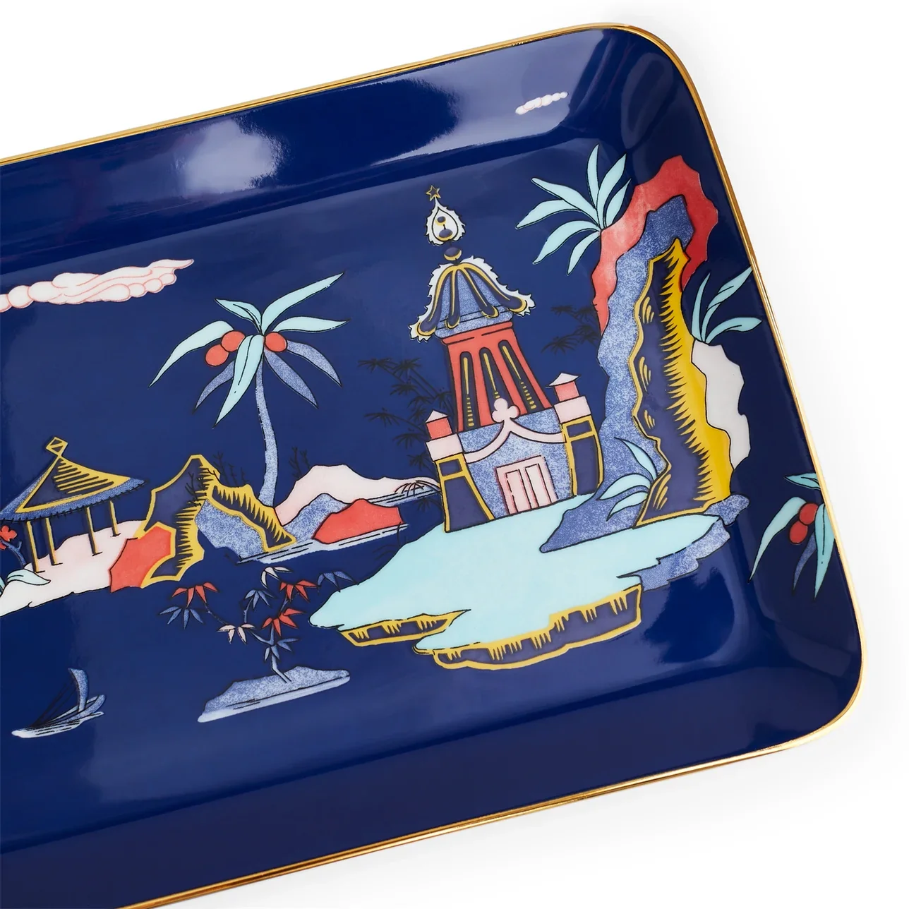 Wedgwood Wonderlust Blue Pagoda Rectangular Tray - Image 4